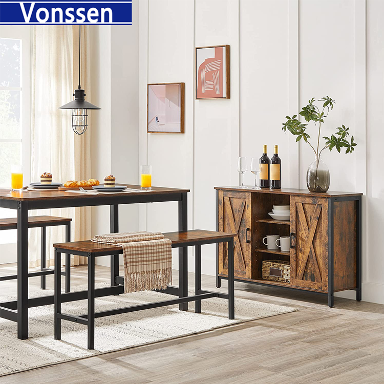 Vonssen 47 Inches Dining Room Table for 4 Industrial Style with Heavy Duty Metal Frame VS1010400047