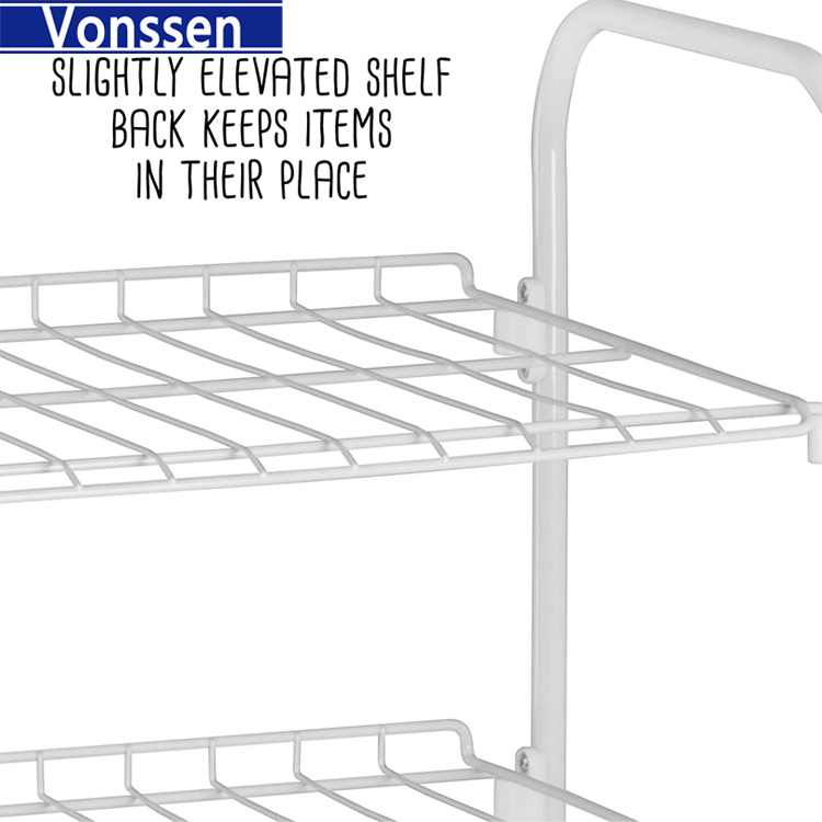 Vonssen 4-Tier Wire Shoe Rack White Simple Assemble Storage Shelf for Organization in Bedroom/Closet VS1060200018