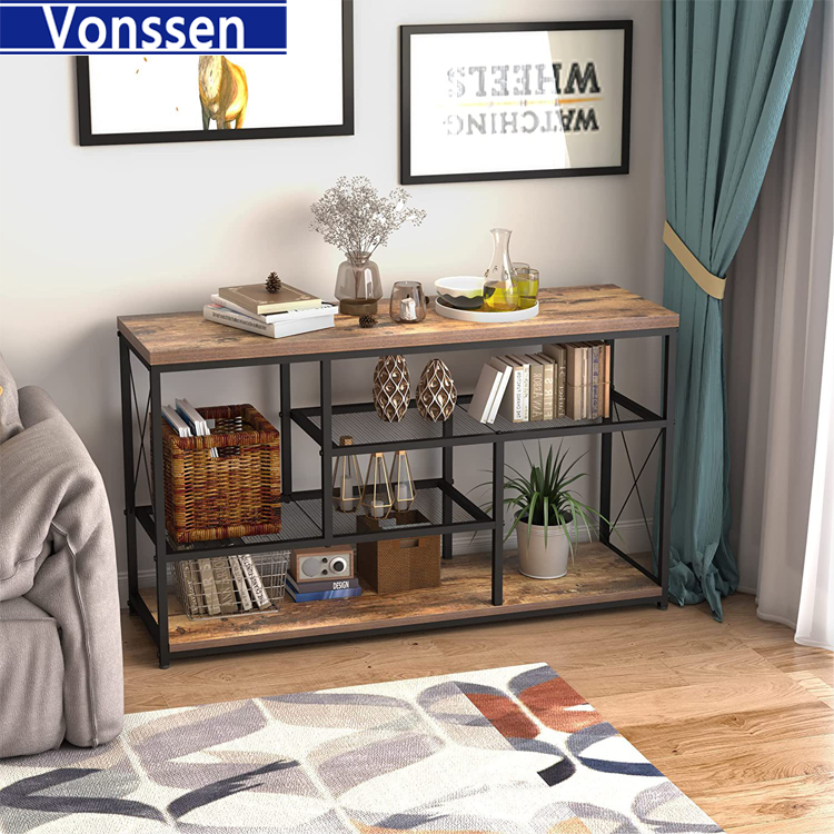 Vonssen Sofa Table Console Tables for Entryway Living Room 55”Entry Way Home Table Couch Table Behind Sofa Hallway Table for Entryway Rustic Brown VS1010400089