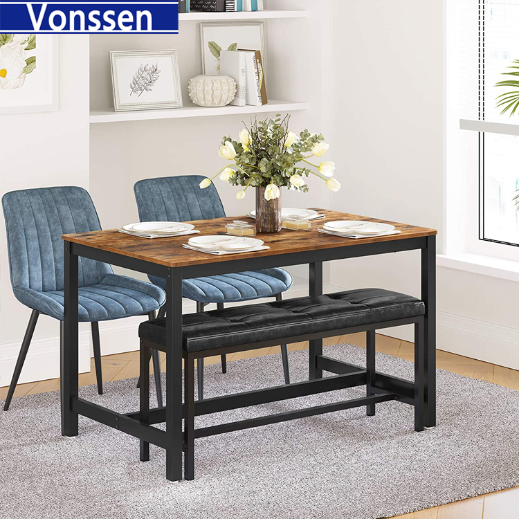 Vonssen 47 Inches Dining Room Table for 4 Industrial Style with Heavy Duty Metal Frame VS1010400047