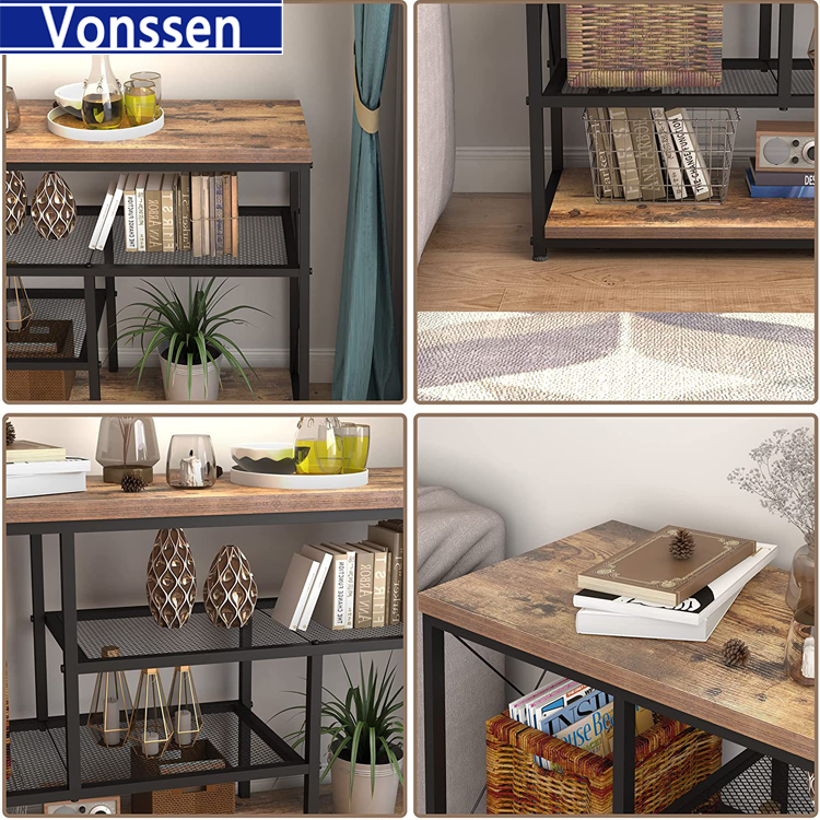 Vonssen Sofa Table Console Tables for Entryway Living Room 55”Entry Way Home Table Couch Table Behind Sofa Hallway Table for Entryway Rustic Brown VS1010400089