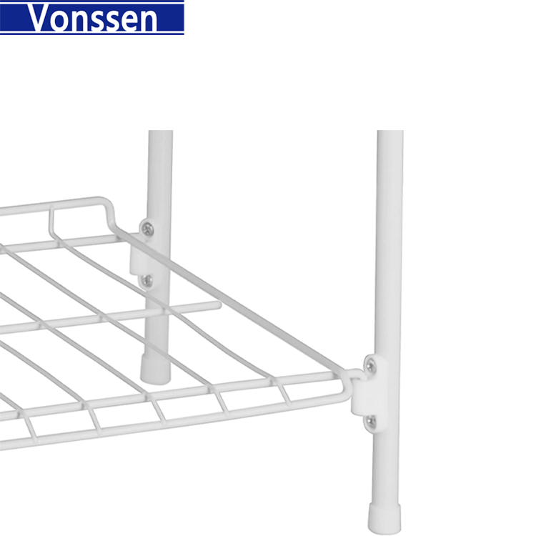 Vonssen 4-Tier Wire Shoe Rack White Simple Assemble Storage Shelf for Organization in Bedroom/Closet VS1060200018