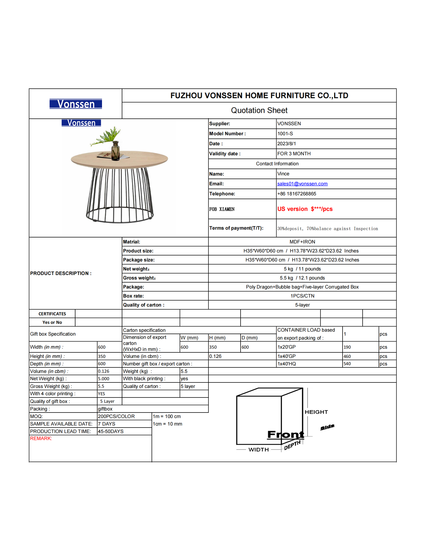 Round Side Table Modern Industrial Coffee Table and Metal Frame for Living Room Bedroom 1001