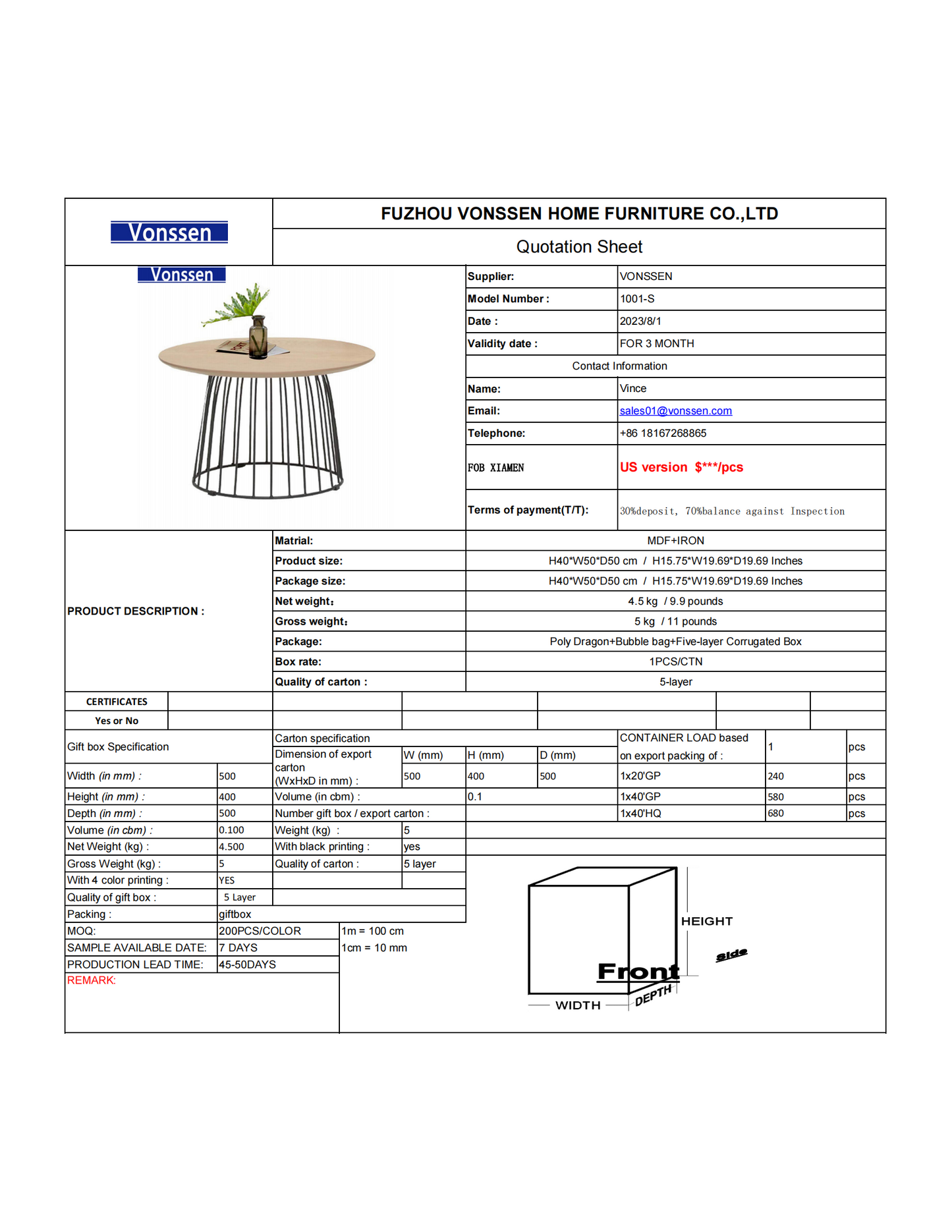 Round Side Table Modern Industrial Coffee Table and Metal Frame for Living Room Bedroom 1001