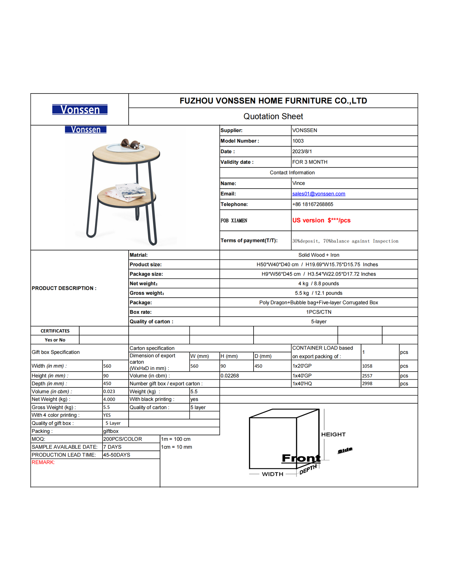 Bedroom Study Room Bedside Tables, Wooden Durable Coffee Tables 2 Floors Storage Living Room Table Portable Small Side Table 1003