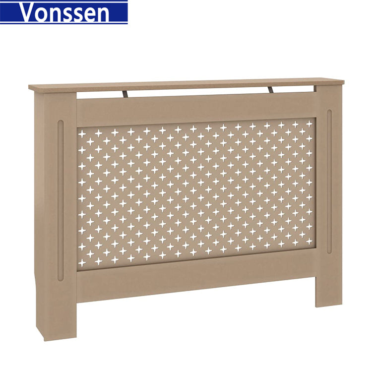 Vonssen Black Radiator Cover Heating Cabinet Shelf MDF Heating Cover Cabinet Home and Office Heater Heating Side Stand Radiator Cover Cabinet Shelf Cross Design SI-20185