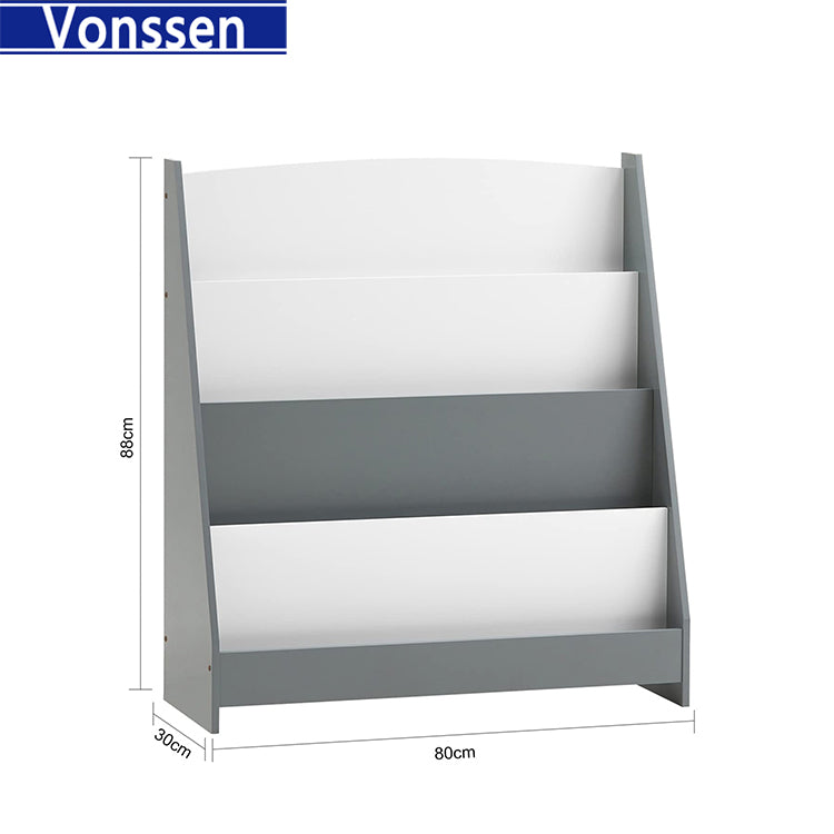 Vonssen Kids Sling Bookshelf Kids Bookshelf with Organizer Kids Magazine Rack Book Rack for Kids Book Organizer SI-80152