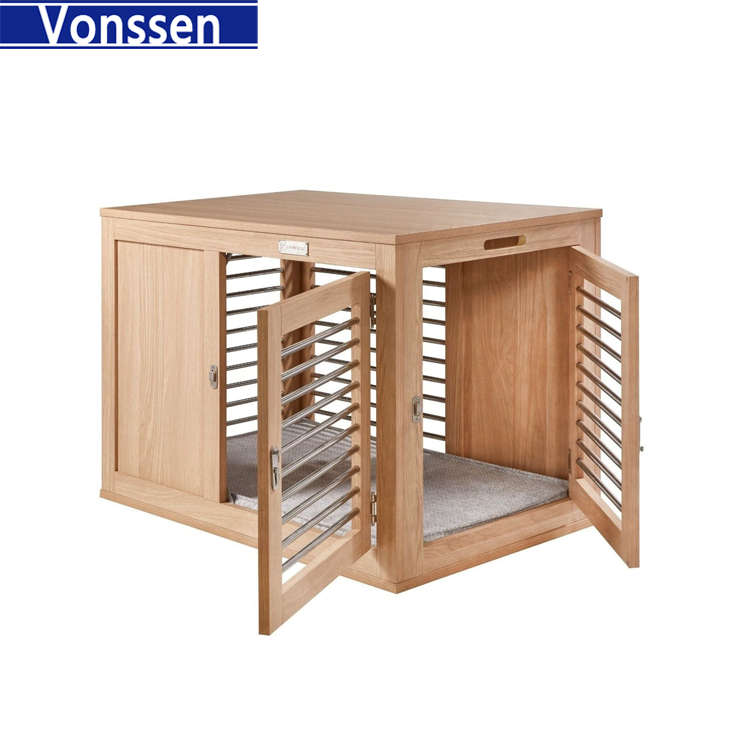 Vonssen Moderno Double Door Wooden Dog Crate VS3010100015