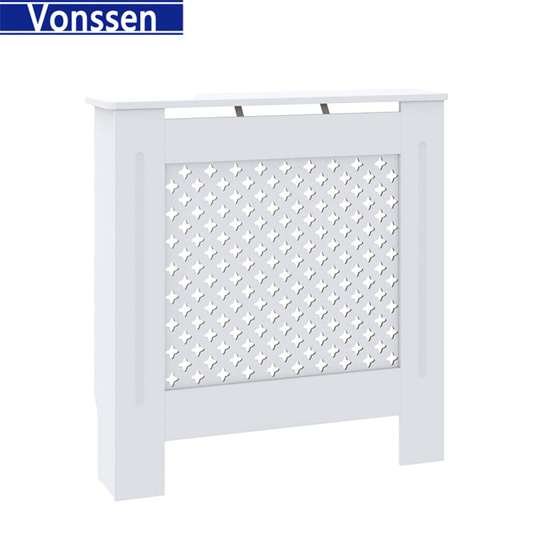 Vonssen Black Radiator Cover Heating Cabinet Shelf MDF Heating Cover Cabinet Home and Office Heater Heating Side Stand Radiator Cover Cabinet Shelf Cross Design SI-20185