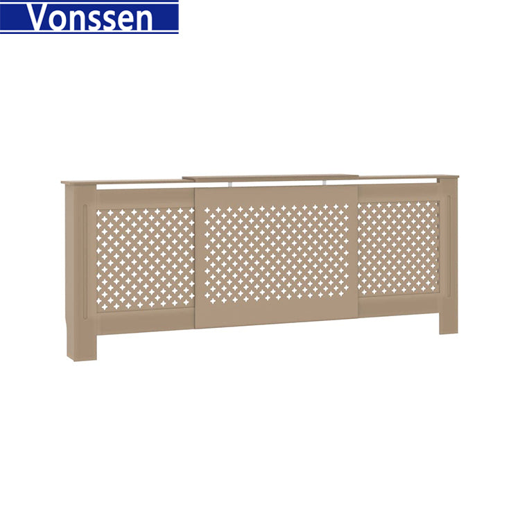 Vonssen Black Radiator Cover Heating Cabinet Shelf MDF Heating Cover Cabinet Home and Office Heater Heating Side Stand Radiator Cover Cabinet Shelf Cross Design SI-20185