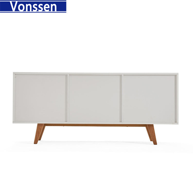 Nordic Furniture White Soild Sideboard Original Design Sideboard with Wooden Legs 9962