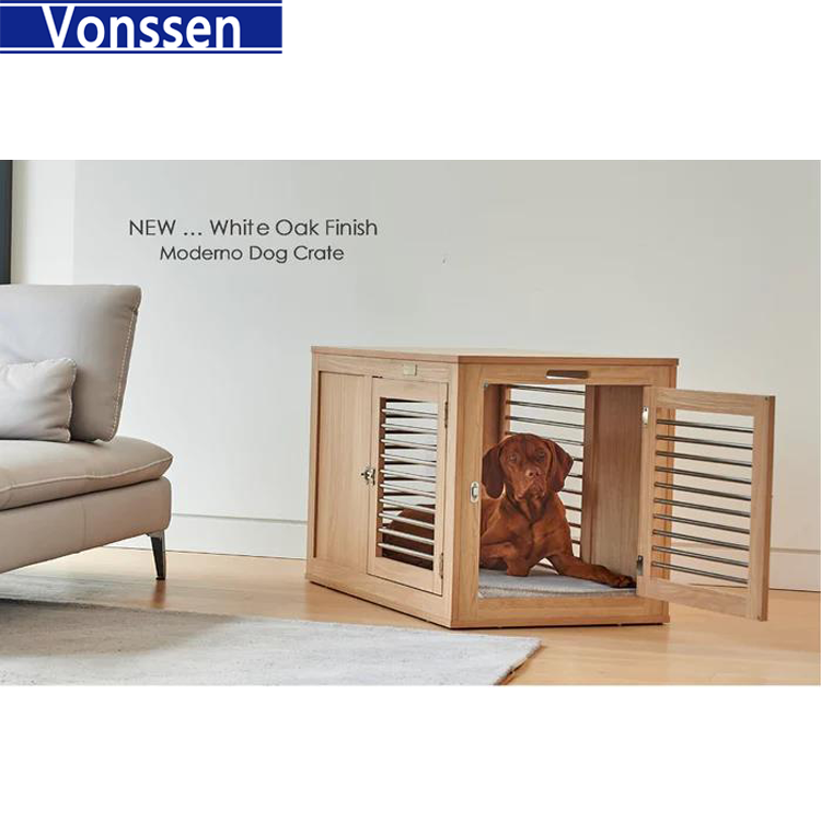 Vonssen Moderno Double Door Wooden Dog Crate VS3010100015