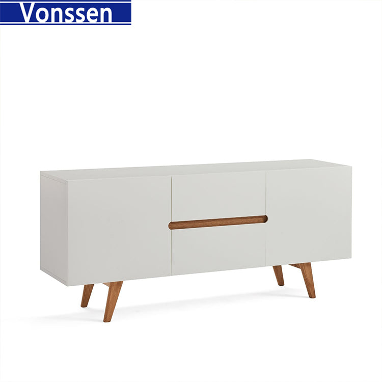 Nordic Furniture White Soild Sideboard Original Design Sideboard with Wooden Legs 9962