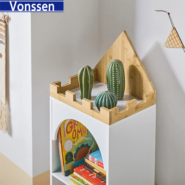 Vonssen Design Children Kids Bookcase Book Shelf Toy Shelf Children’s Room Storage Display Shelf Rack Organizer SI-80151