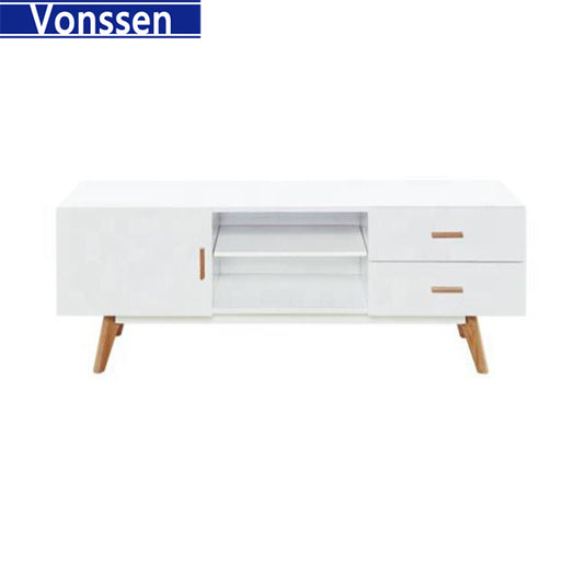 home furniture tv stand white Solid wooden universal entertainment tv desk stand for living room 9310-150-1