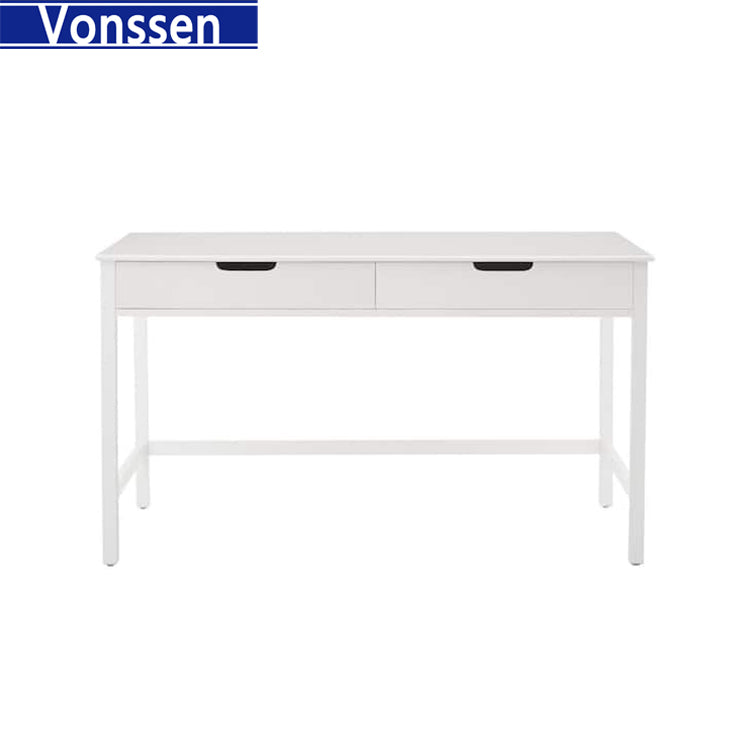 Vonssen Office Desk Computer Desk Writing Desk Home with 2 Drawers White SI-20132