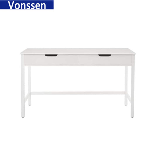 Vonssen Office Desk Computer Desk Writing Desk Home with 2 Drawers White SI-20132