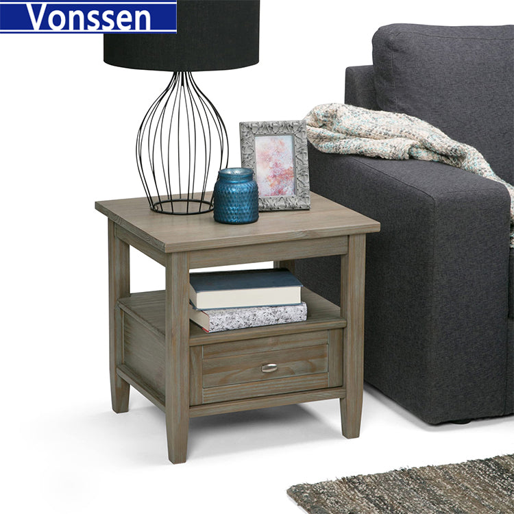 Vonssen Designs End Table in Farmhouse Gray SI-30139