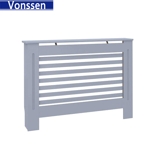 Vonssen Cover MDF with Water Base Laqucer Finish Horizontal Slats Heating Cabinet Smooth Top for Living Room Bedroom Furniture Decor SI-20337