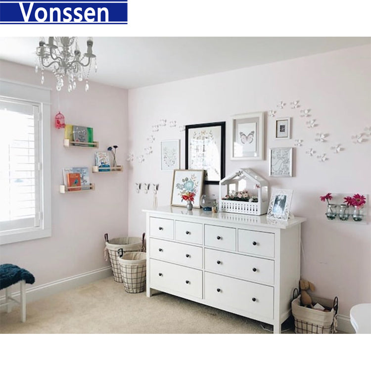 Vonssen White Dresser Modern Dresser for Bedroom 7 Drawer Double Dresser with Wide Drawer and Metal Handles Wood Dressers Chests of Drawers for Hallway Entryway SI-20345