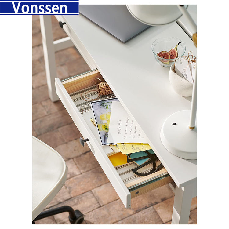 Vonssen Desk with 2 Drawers White Stain Size 47 1/4x18 1/2" SI-20346