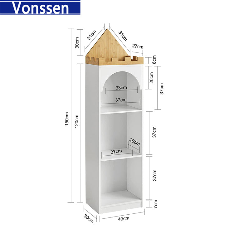 Vonssen Design Children Kids Bookcase Book Shelf Toy Shelf Children’s Room Storage Display Shelf Rack Organizer SI-80151