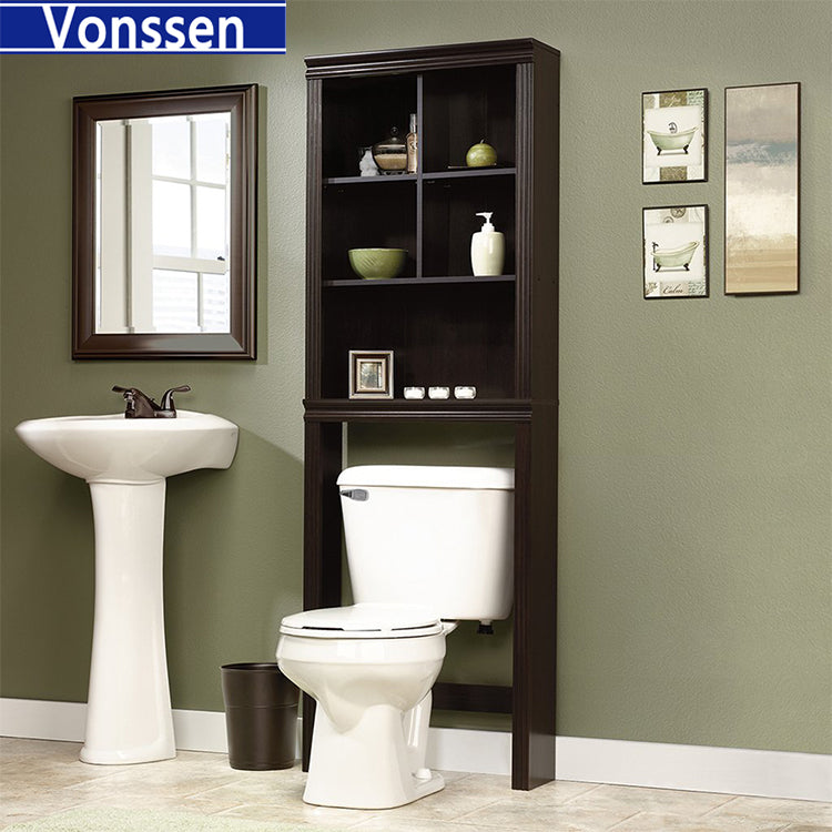 Vonssen Over The Toilet Storage Cabinet with Moru Tempered Glass Doors Bathroom Organizer Above Toilet Storage Cabinet SI-50037