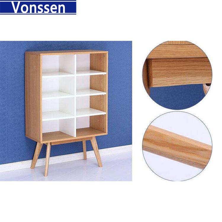 Modern Bookshelf Floor Standing Bookcase Shelf Storage Organizer Display Rack Book Shelf for Bedroom Living Room Home Wood Color 9906