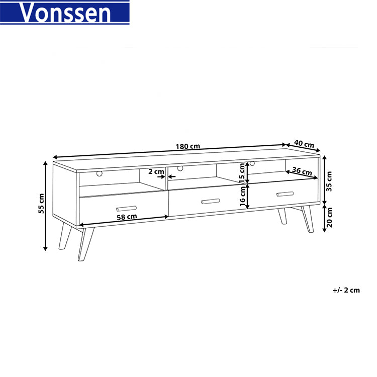 TV Stand Entertainment Center Console Cabinet Stand 3 Doors Shelves White 9310-180