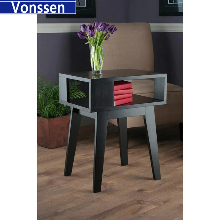 Vonssen Nightstand/End Table Solid Wood Bed Side Table for Bedroom Living Room College Dorm SI-50044