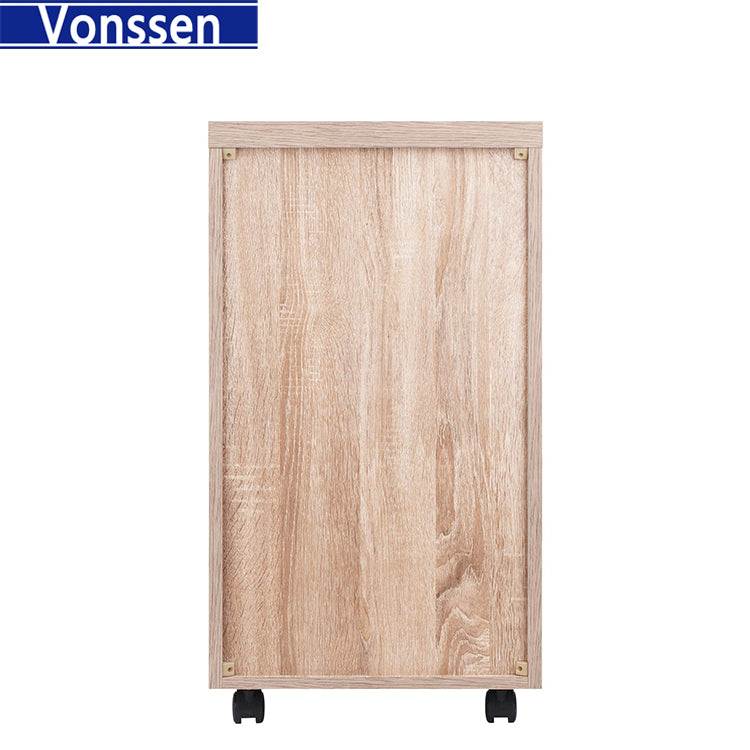 Vonssen Storage Cabinet 3 Drawers 2 Shelves Reclaimed Wood White Finish SI-10170