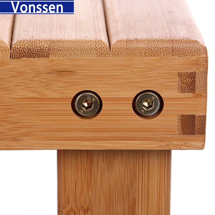 Vonssen Shoe Storage Benches for Entryway Rack Shelf Boot Organizer Bamboo Hallway Bench (Boots) SI-10035