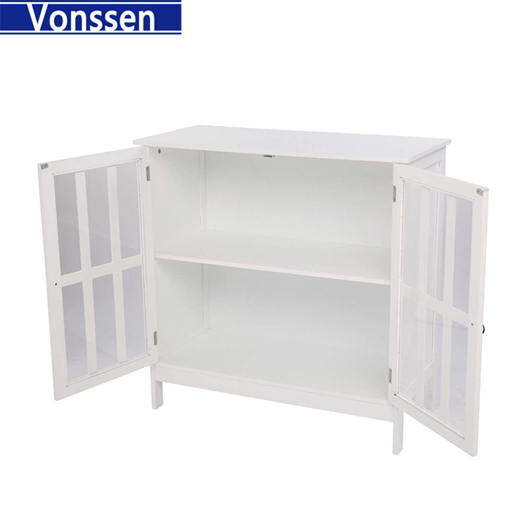 Vonssen Sideboard Buffet Storage Cabinet Cupboard with 2 Doors Credenza for Multifunction in Kitchen Console Living Room SI-80137