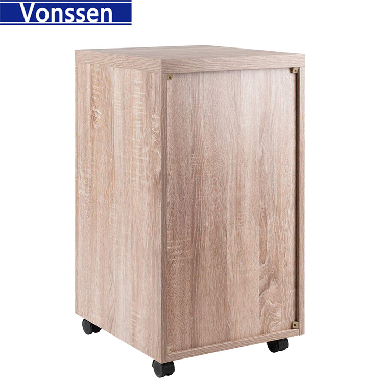 Vonssen Storage Cabinet 3 Drawers 2 Shelves Reclaimed Wood White Finish SI-10170