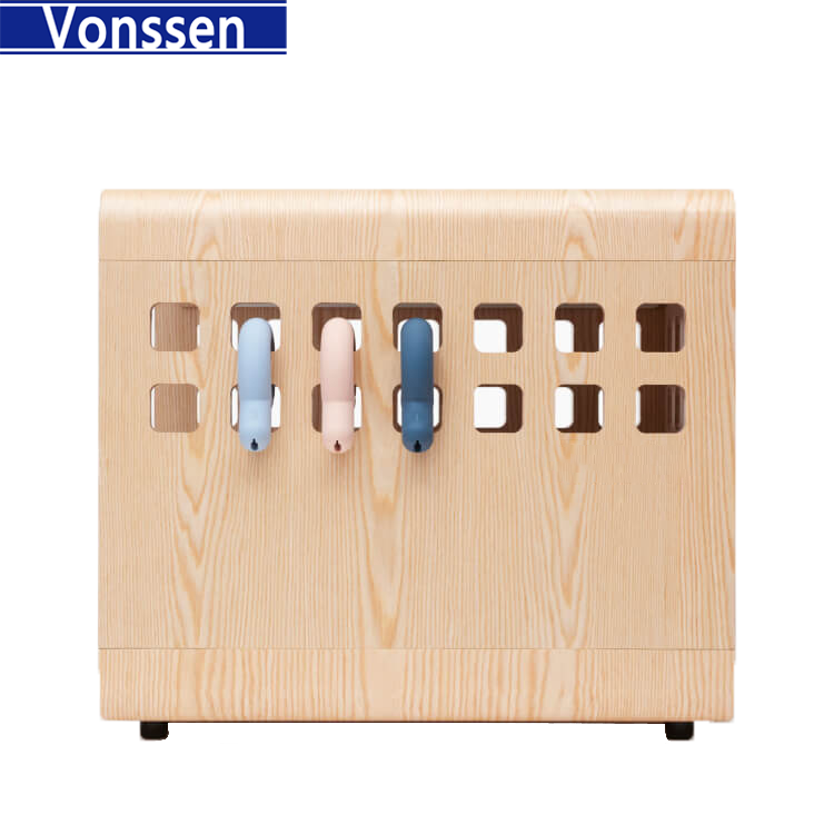 Vonssen Pet Cage soft Dog Sliding Door Furniture Style Wood Wooden Wire Pet Home House Indoor Rustic Kennel Fable Dog Crate VS3010100017