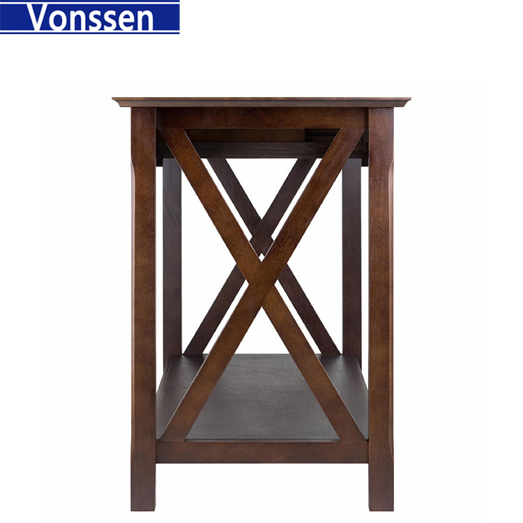 Vonssen Two Drawer Sofa Table Hall Console with Shelf SI-70004