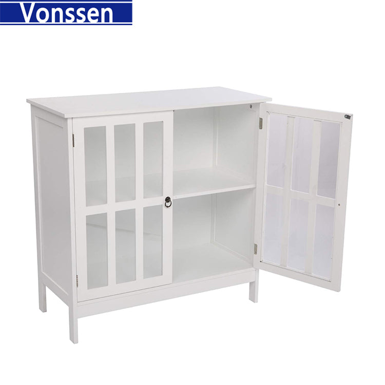 Vonssen Sideboard Buffet Storage Cabinet Cupboard with 2 Doors Credenza for Multifunction in Kitchen Console Living Room SI-80137