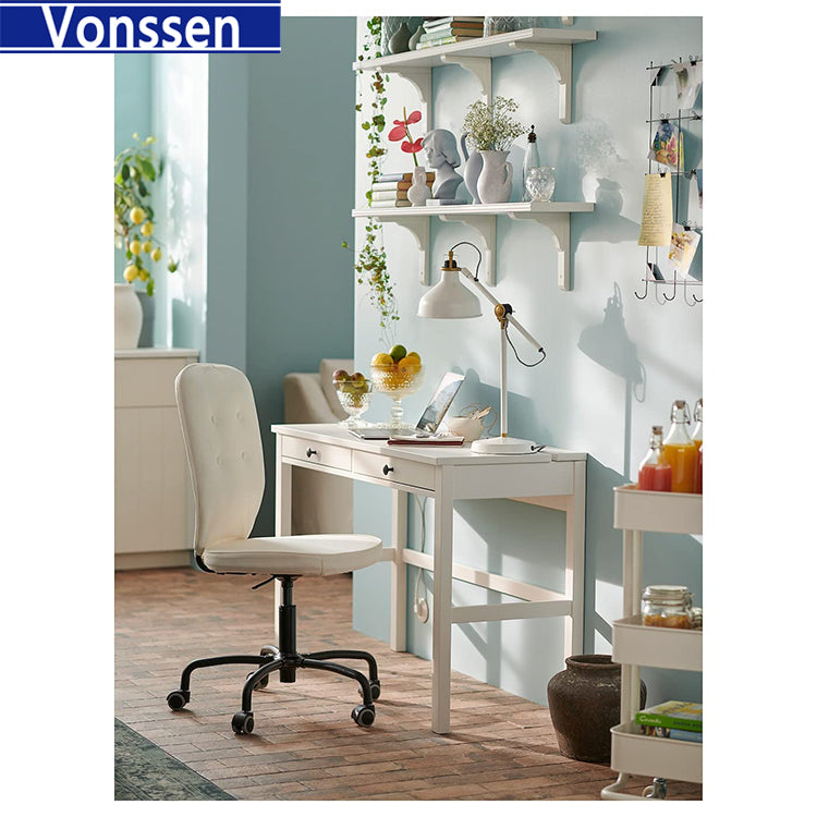 Vonssen Desk with 2 Drawers White Stain Size 47 1/4x18 1/2" SI-20346