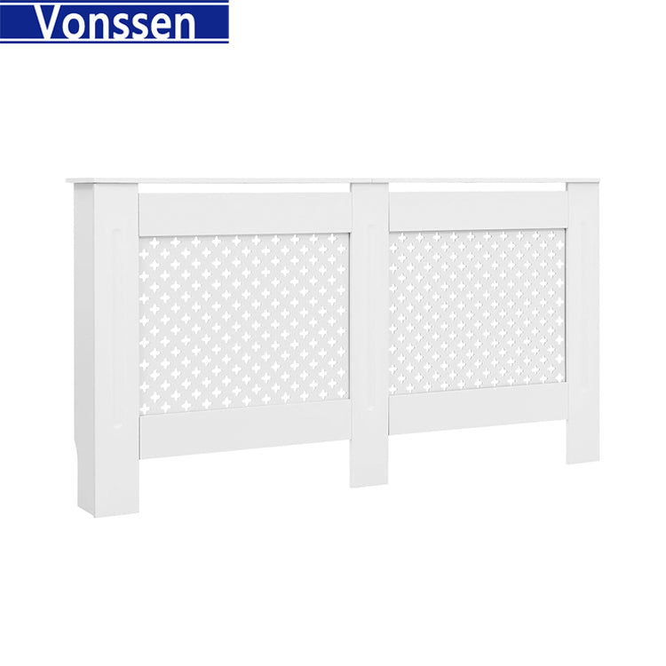 Vonssen Black Radiator Cover Heating Cabinet Shelf MDF Heating Cover Cabinet Home and Office Heater Heating Side Stand Radiator Cover Cabinet Shelf Cross Design SI-20185