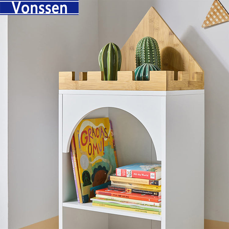 Vonssen Design Children Kids Bookcase Book Shelf Toy Shelf Children’s Room Storage Display Shelf Rack Organizer SI-80151