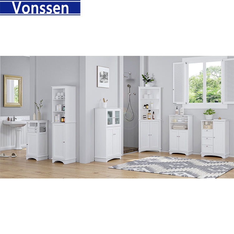 Vonssen Sideboard Buffet Storage Cabinet Cupboard with 2 Doors Credenza for Multifunction in Kitchen Console Living Room SI-80137