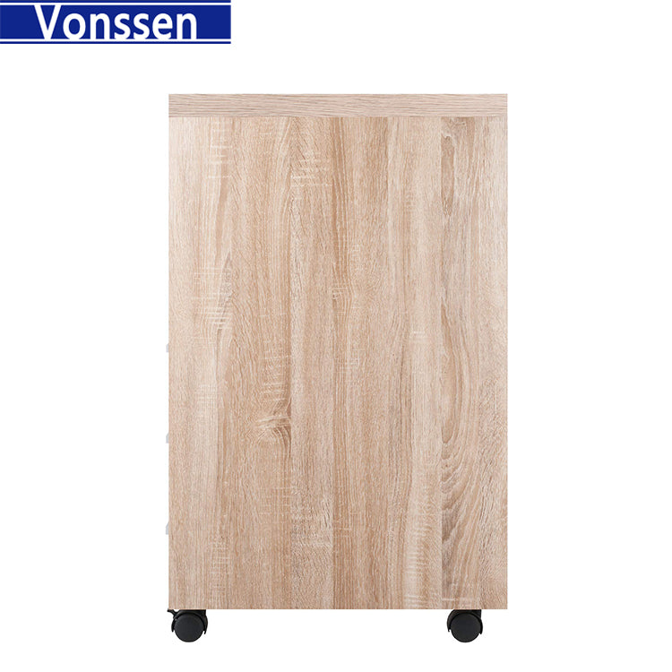 Vonssen Storage Cabinet 3 Drawers 2 Shelves Reclaimed Wood White Finish SI-10170