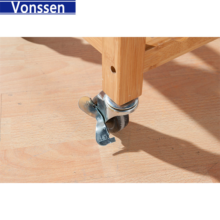 Vonssen Housewares Wooden Kitchen Trolley with Storage Drawers SI-10009