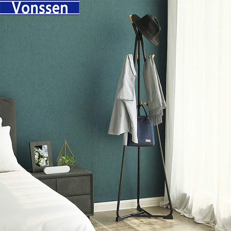 Vonssen Coat Rack Tree Metal Coat Rack with 9 Hooks Entryway Standing Coat Rack Tree Durable Coat Stand Easy Assembly for Home Office for Clothes Hat Bag VS1060400014