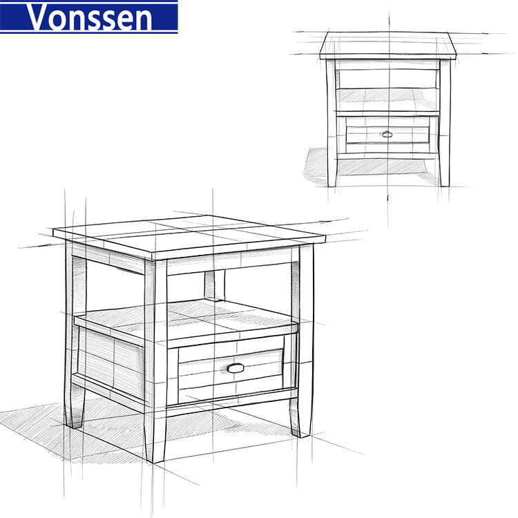 Vonssen Designs End Table in Farmhouse Gray SI-30139