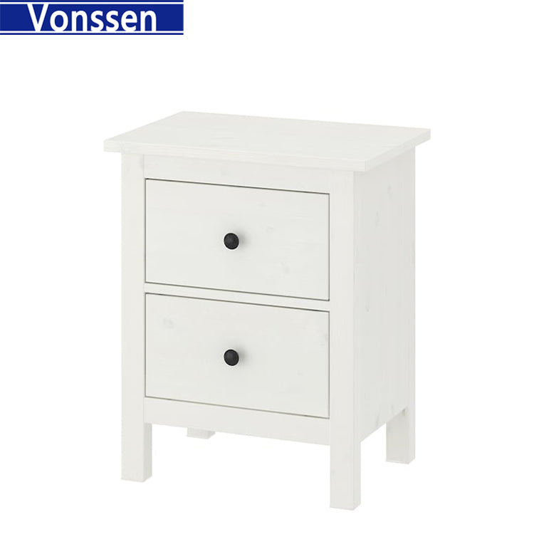 Vonssen Furniture Set-Bedside Cabinet White 40x35x61.5 cm Solid Wood Pine SI-20137