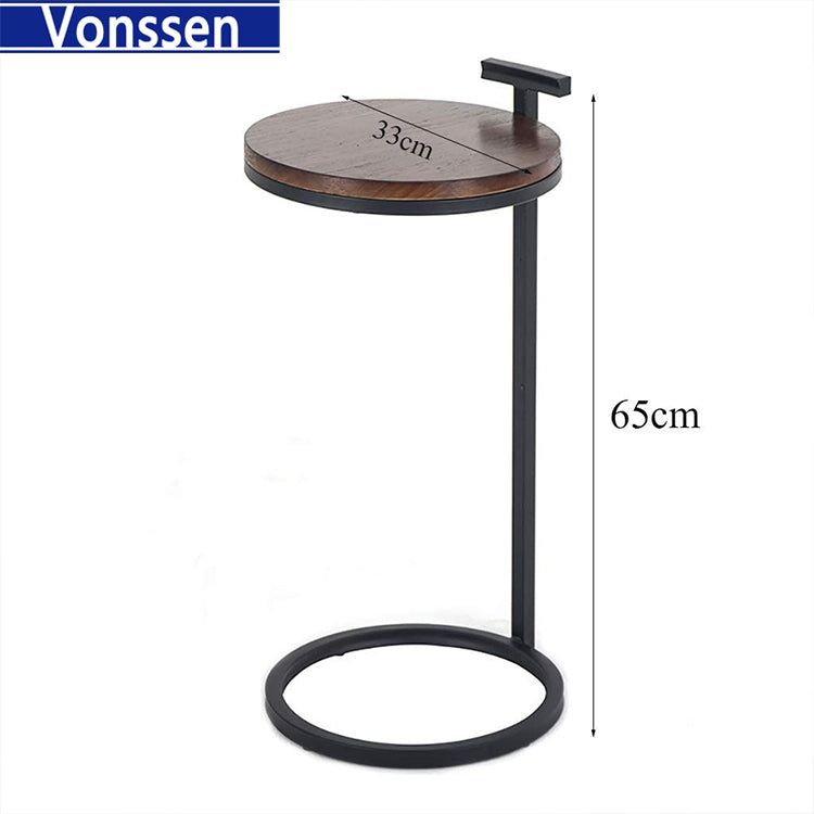 Vonssen Small round side table tall plant stand compact space saving furniture corner end table retro style plant stand flower pot holder for patio VS1010400217 --