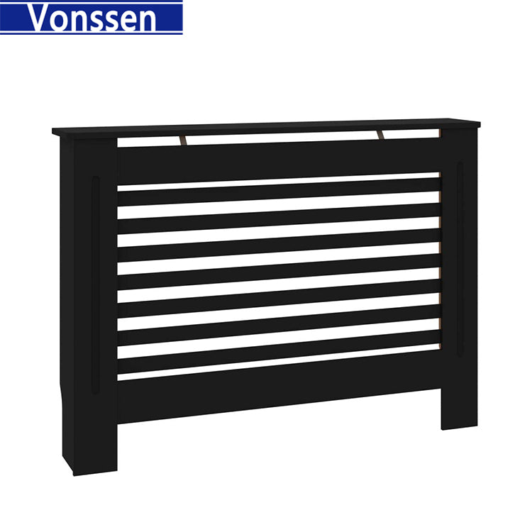 Vonssen Cover MDF with Water Base Laqucer Finish Horizontal Slats Heating Cabinet Smooth Top for Living Room Bedroom Furniture Decor SI-20337