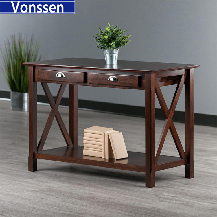 Vonssen Two Drawer Sofa Table Hall Console with Shelf SI-70004