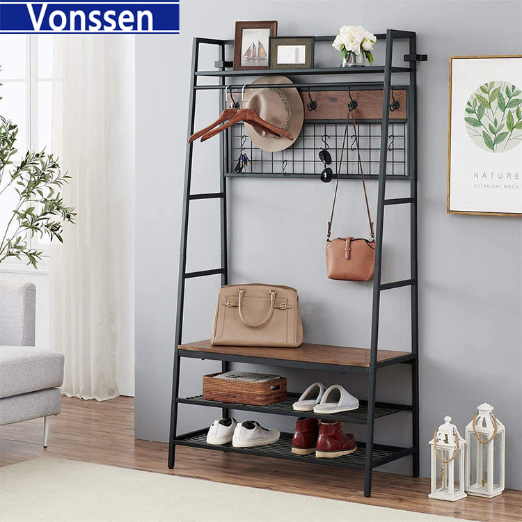 Vonssen Hall Tree 37.4'' Wide with Bench and Shoe Storage VS1060400019